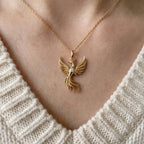 Anka Kuşu Kolye | Fable Serisi | Altın Kaplama 925 Gümüş | Mihu Jewelry