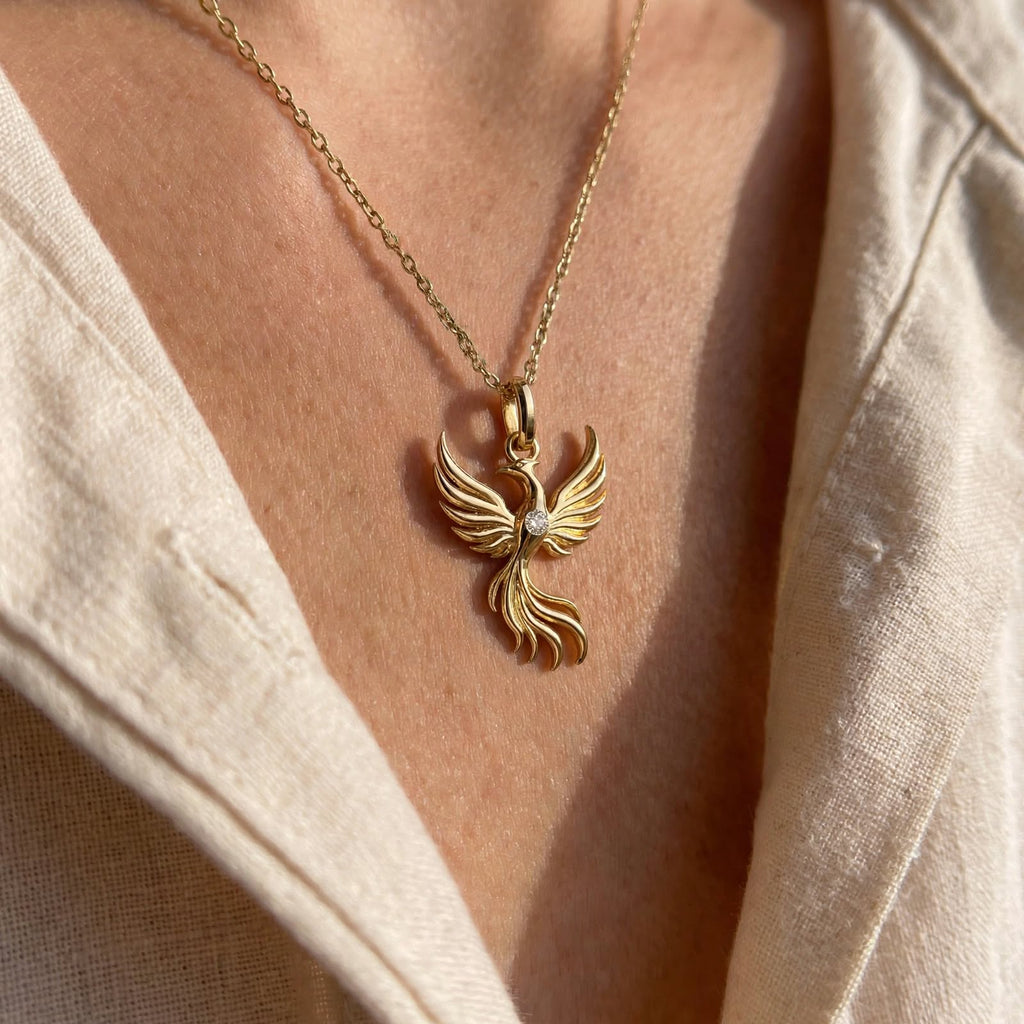 Anka Kuşu Kolye | Fable Serisi | Altın Kaplama 925 Gümüş | Mihu Jewelry