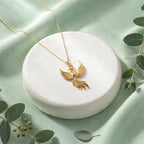 Anka Kuşu Kolye | Fable Serisi | Altın Kaplama 925 Gümüş | Mihu Jewelry