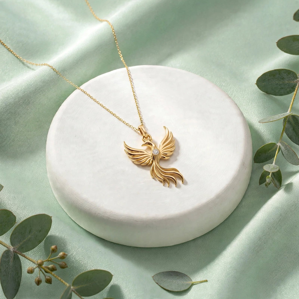 Anka Kuşu Kolye | Fable Serisi | Altın Kaplama 925 Gümüş | Mihu Jewelry