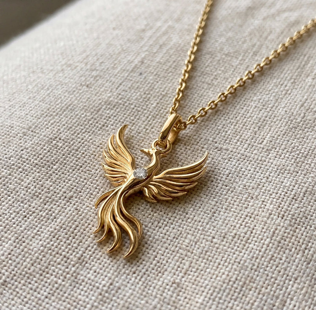 Anka Kuşu Kolye | Fable Serisi | Altın Kaplama 925 Gümüş | Mihu Jewelry
