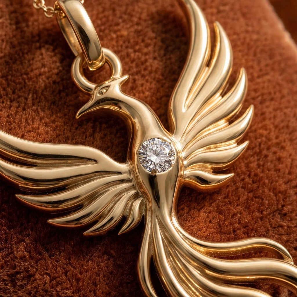 Anka Kuşu Kolye | Fable Serisi | Altın Kaplama 925 Gümüş | Mihu Jewelry