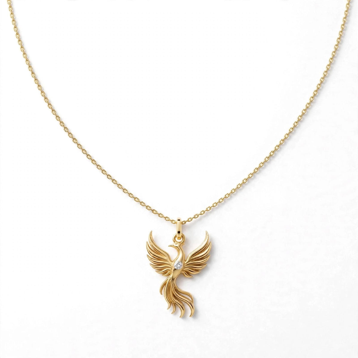 Anka Kuşu Kolye | Fable Serisi | Altın Kaplama 925 Gümüş | Mihu Jewelry