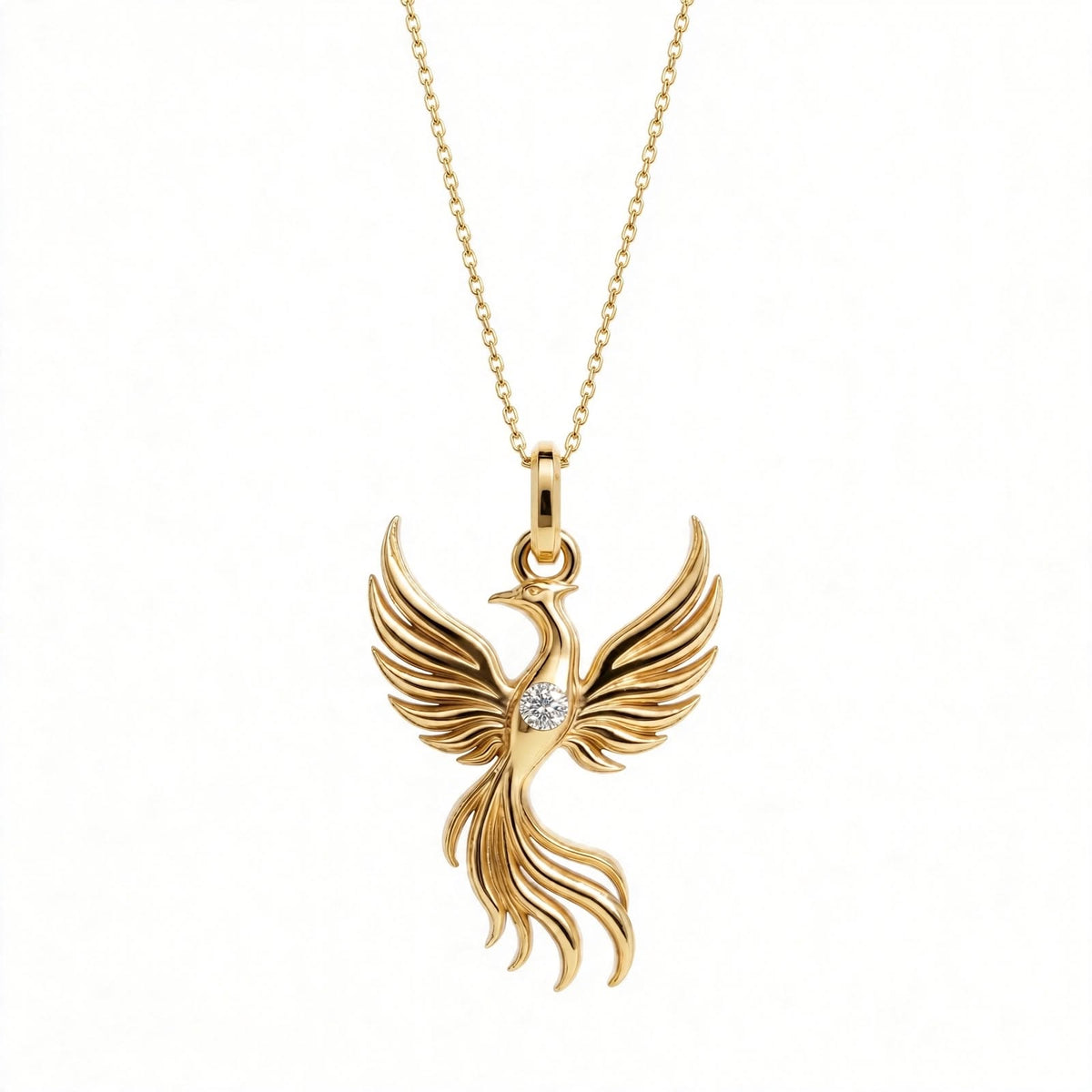 Anka Kuşu Kolye | Fable Serisi | Altın Kaplama 925 Gümüş | Mihu Jewelry