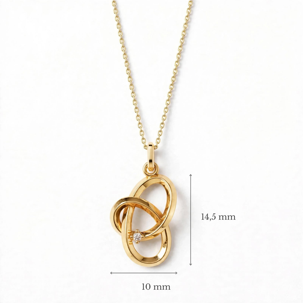Aşk Düğümü Kolye | Fable Serisi | Altın Kaplama 925 Gümüş | Mihu Jewelry