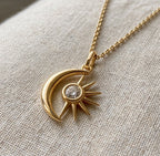 Ay & Güneş Kolye | Fable Serisi | Altın Kaplama 925 Gümüş | Mihu Jewelry