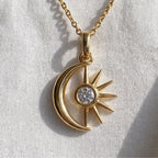 Ay & Güneş Kolye | Fable Serisi | Altın Kaplama 925 Gümüş | Mihu Jewelry