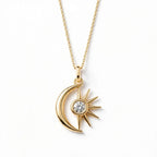 Ay & Güneş Kolye | Fable Serisi | Altın Kaplama 925 Gümüş | Mihu Jewelry