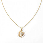 Ay & Güneş Kolye | Fable Serisi | Altın Kaplama 925 Gümüş | Mihu Jewelry
