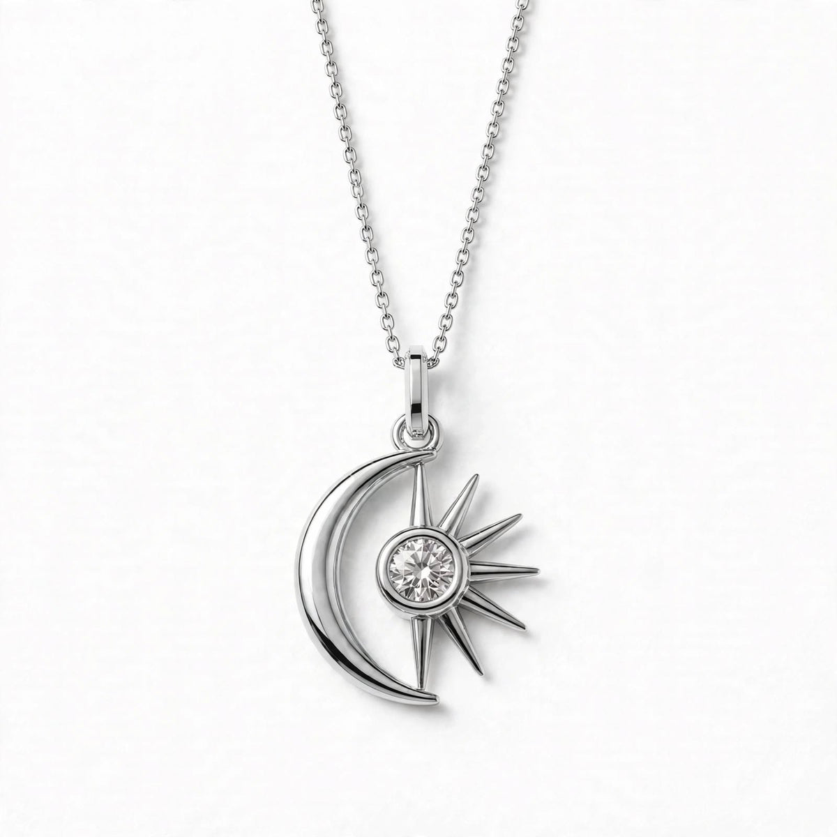 Ay & Güneş Kolye | Fable Serisi | Altın Kaplama 925 Gümüş | Mihu Jewelry
