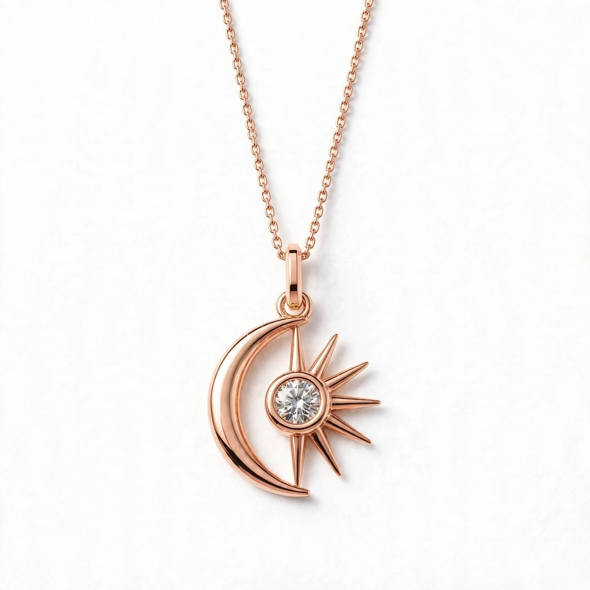 Ay & Güneş Kolye | Fable Serisi | Altın Kaplama 925 Gümüş | Mihu Jewelry
