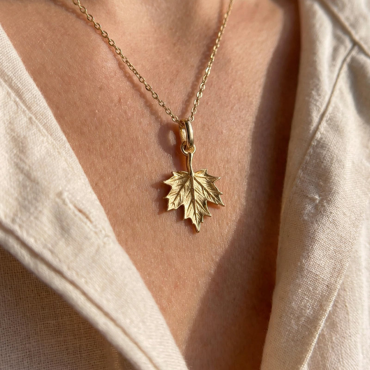 Çınar Yaprağı Kolye | Season Serisi | 925 Gümüş | Mihu Jewelry