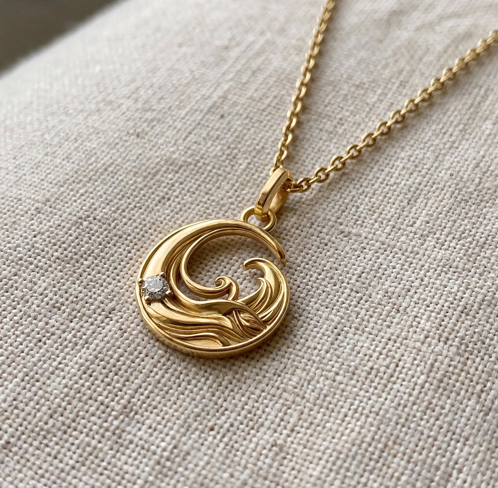 ESTP Dalga Kolye | Altın Kaplama 925 Gümüş | Mihu Jewelry