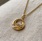 ESTP Dalga Kolye | Altın Kaplama 925 Gümüş | Mihu Jewelry