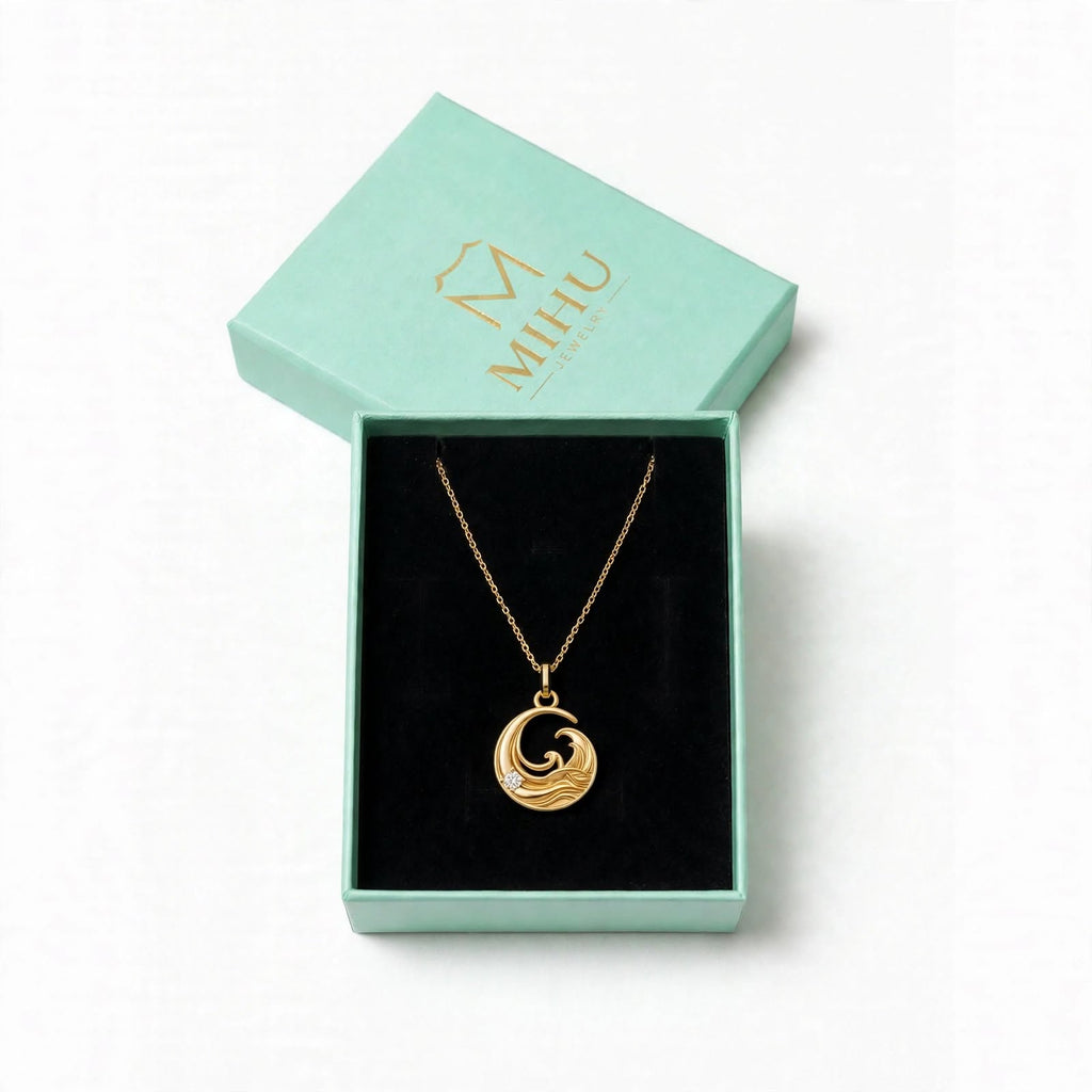 ESTP Dalga Kolye | Altın Kaplama 925 Gümüş | Mihu Jewelry