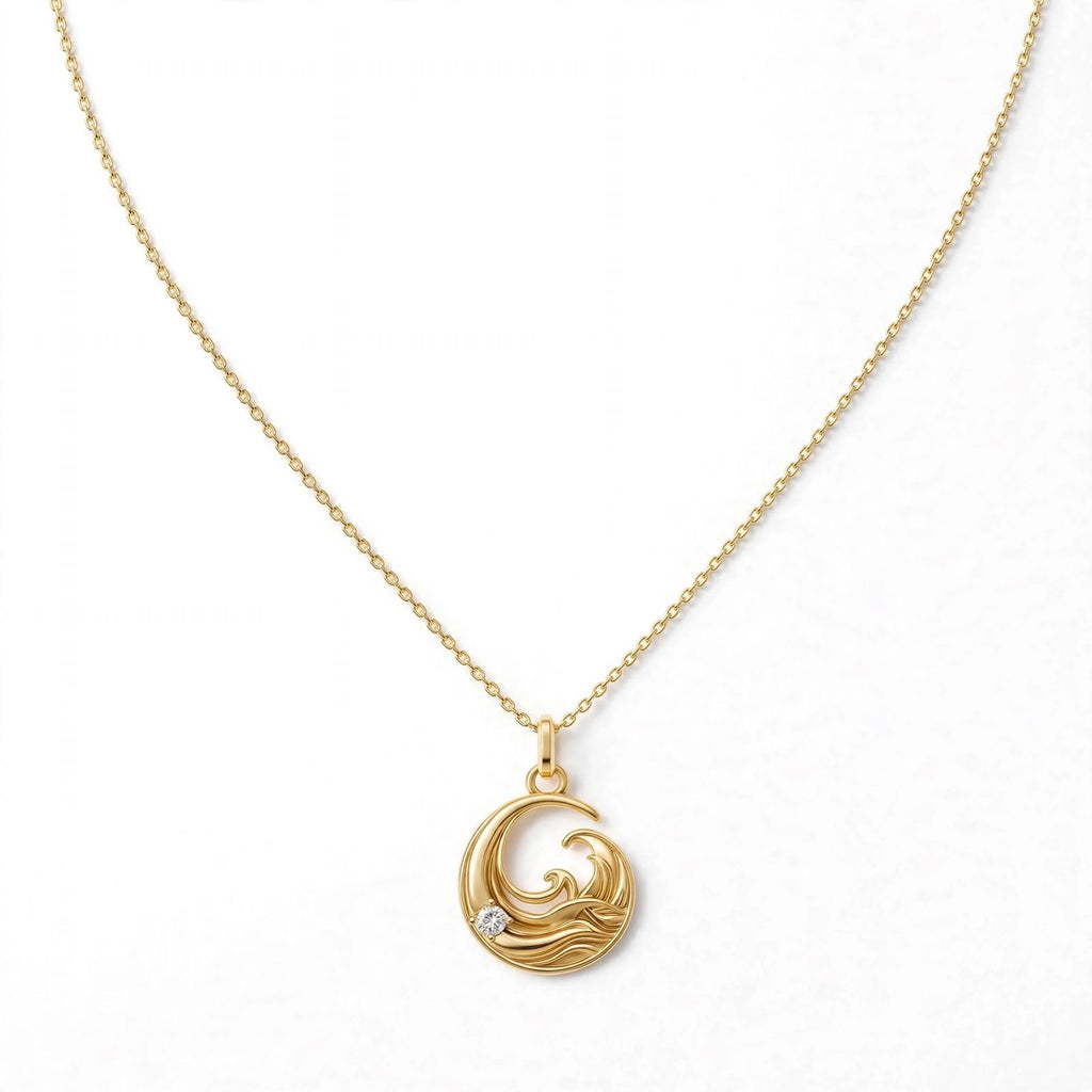 ESTP Dalga Kolye | Altın Kaplama 925 Gümüş | Mihu Jewelry