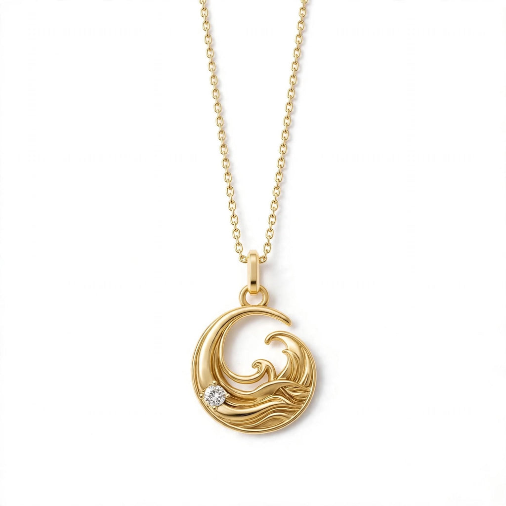 ESTP Dalga Kolye | Altın Kaplama 925 Gümüş | Mihu Jewelry