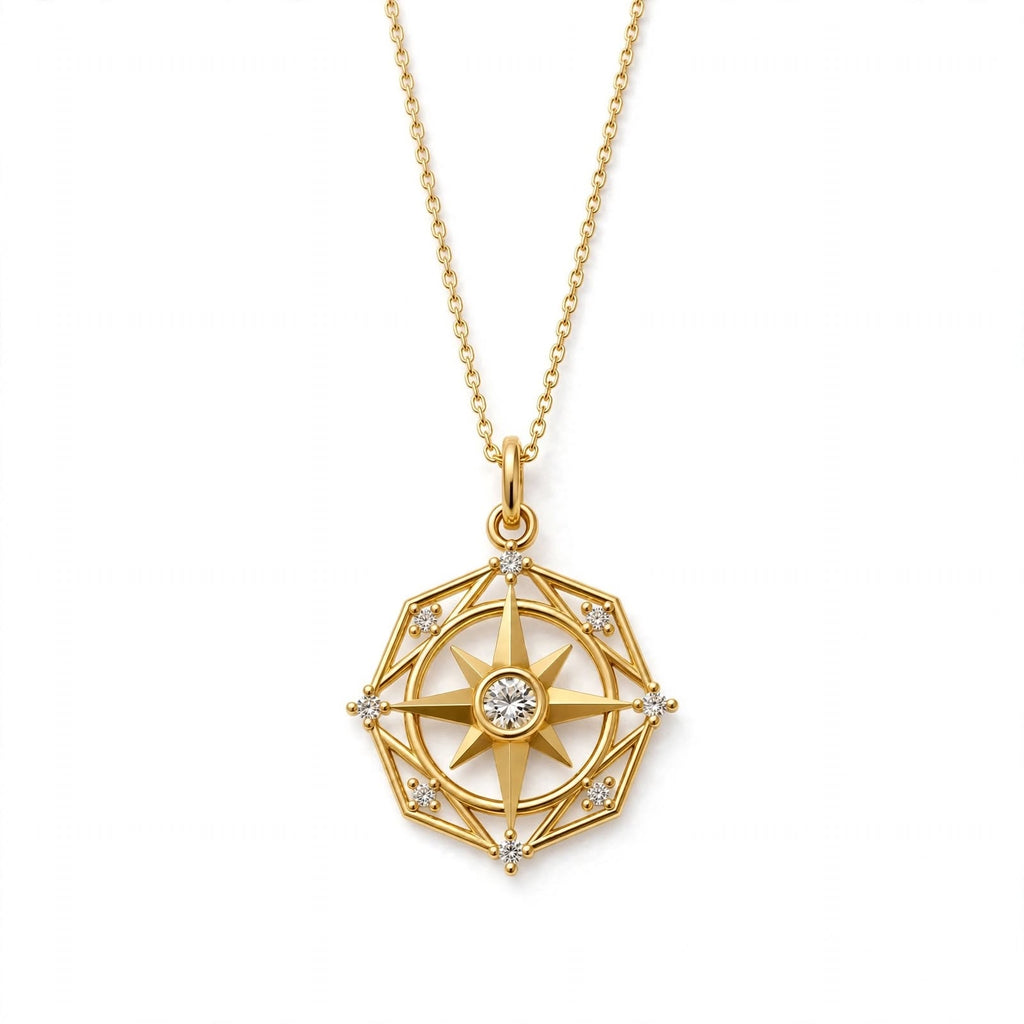 ENTP Pusula Kolye | Altın Kaplama 925 Gümüş | Mihu Jewelry