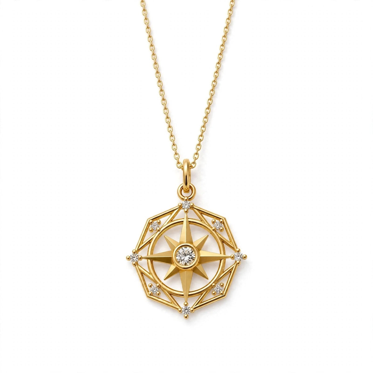 ENTP Pusula Kolye | Altın Kaplama 925 Gümüş | Mihu Jewelry