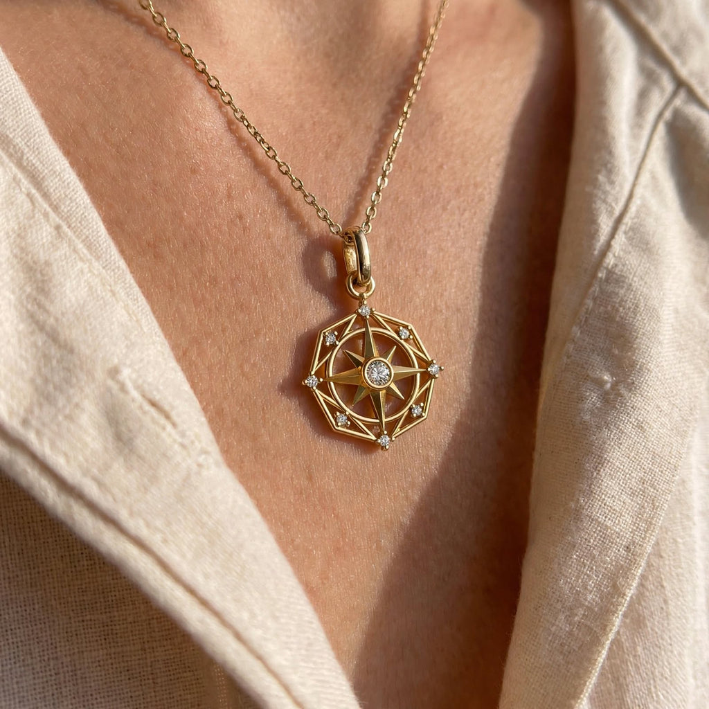 ENTP Pusula Kolye | Altın Kaplama 925 Gümüş | Mihu Jewelry