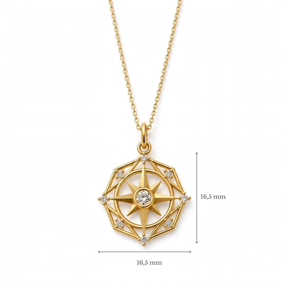 ENTP Pusula Kolye | Altın Kaplama 925 Gümüş | Mihu Jewelry