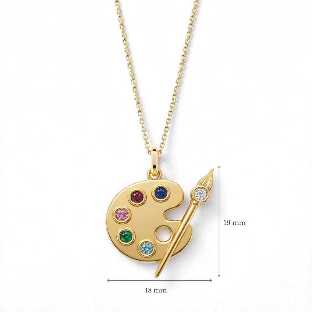 ESFP Palet Kolye | MBTI Serisi | 925 Gümüş | Mihu Jewelry