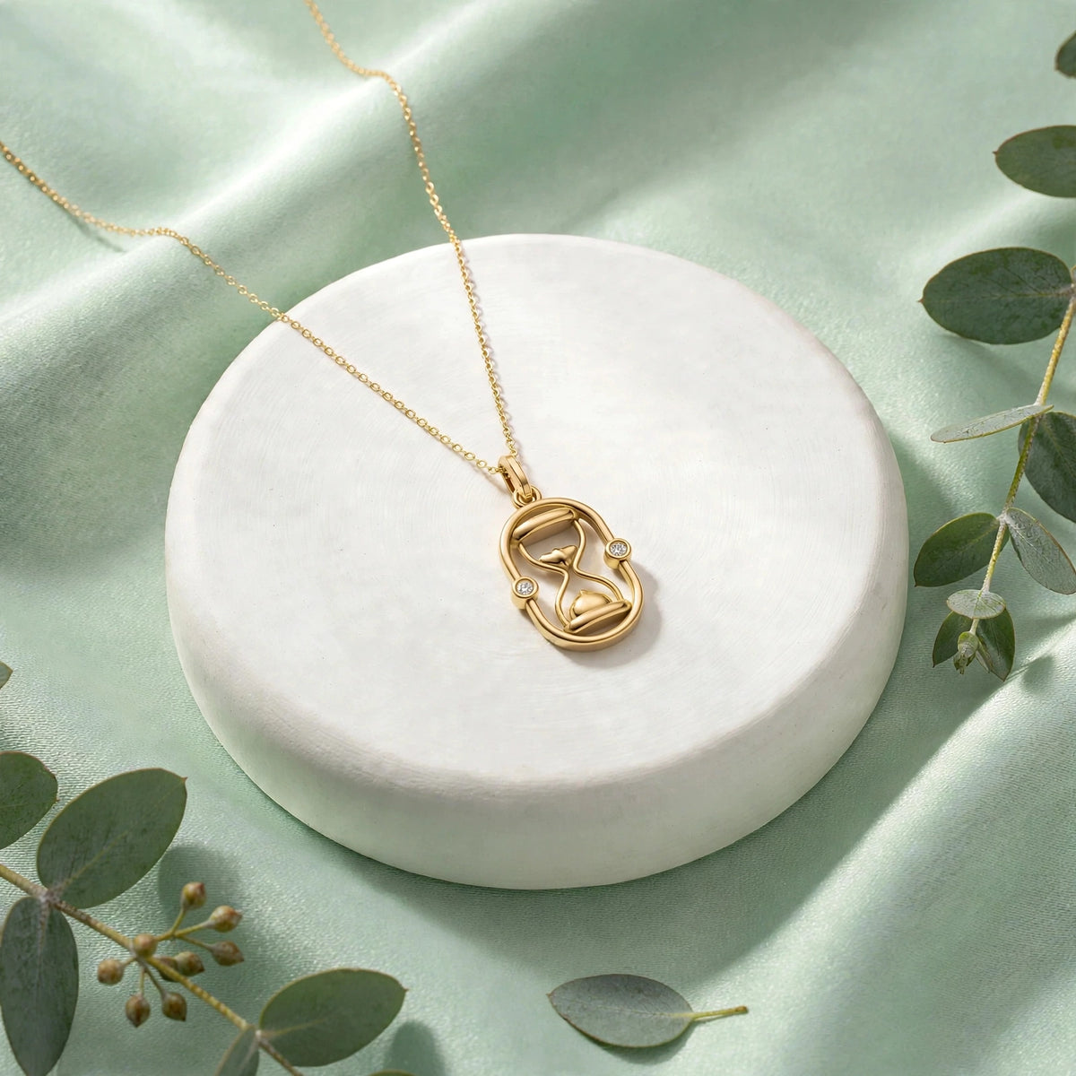 ESTJ Kum Saati Kolye | Altın Kaplama 925 Gümüş | Mihu Jewelry