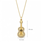 Gitar Kolye | Fable Serisi | Altın Kaplama 925 Gümüş | Zirkon Taşlı | Mihu Jewelry