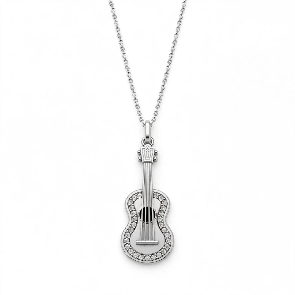 Gitar Kolye | Fable Serisi | Altın Kaplama 925 Gümüş | Zirkon Taşlı | Mihu Jewelry