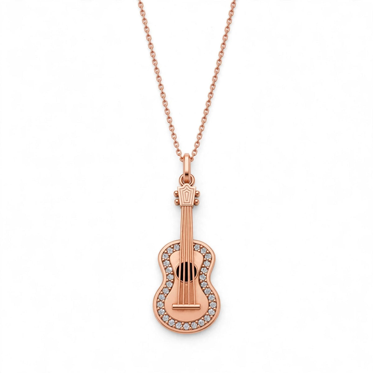 Gitar Kolye | Fable Serisi | Altın Kaplama 925 Gümüş | Zirkon Taşlı | Mihu Jewelry