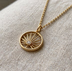 Güneş Madalyon Kolye | Fable Serisi | Altın Kaplama 925 Gümüş | Mihu Jewelry