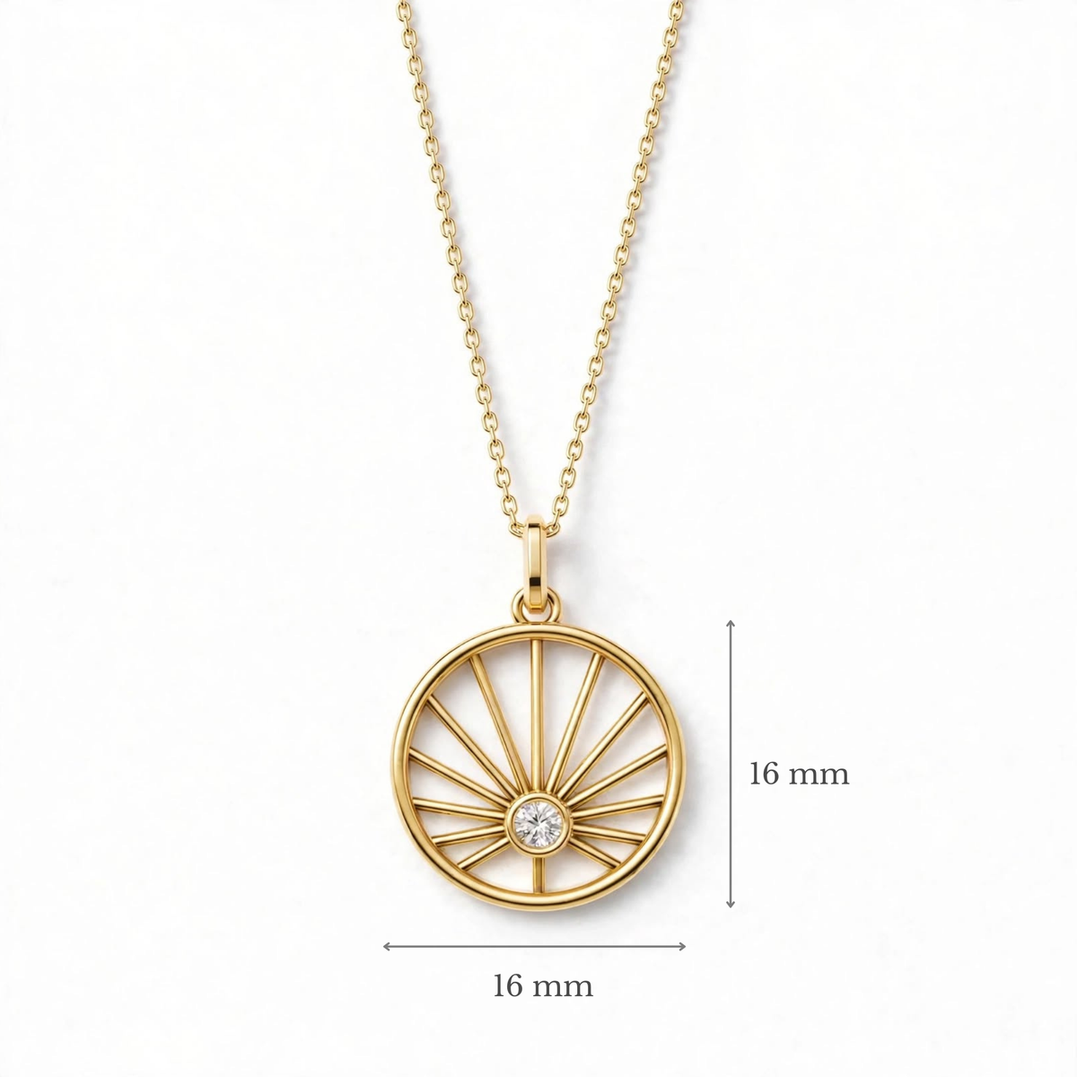 Güneş Madalyon Kolye | Fable Serisi | Altın Kaplama 925 Gümüş | Mihu Jewelry