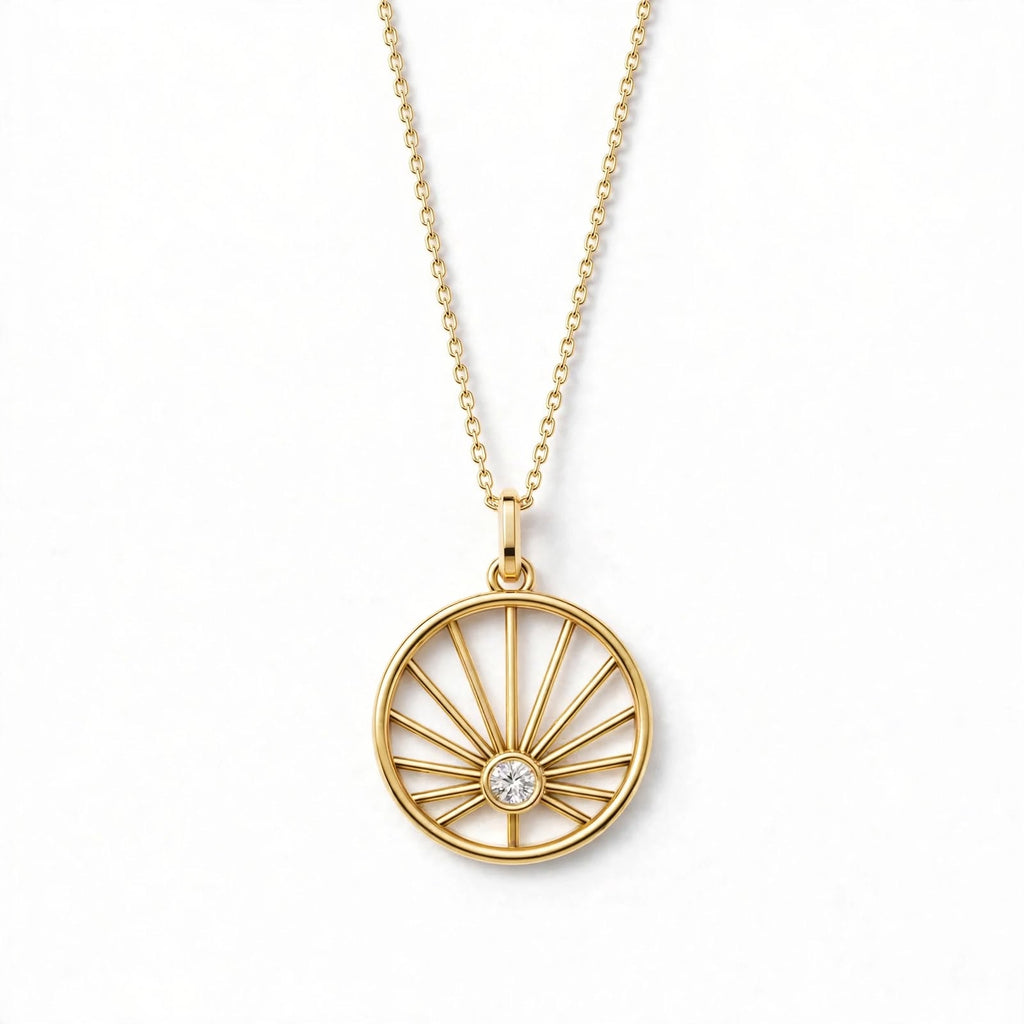 Güneş Madalyon Kolye | Fable Serisi | Altın Kaplama 925 Gümüş | Mihu Jewelry