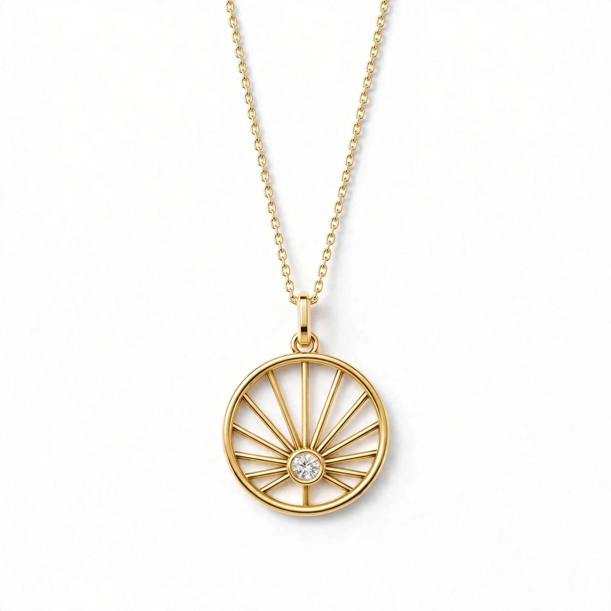 Güneş Madalyon Kolye | Fable Serisi | Altın Kaplama 925 Gümüş | Mihu Jewelry
