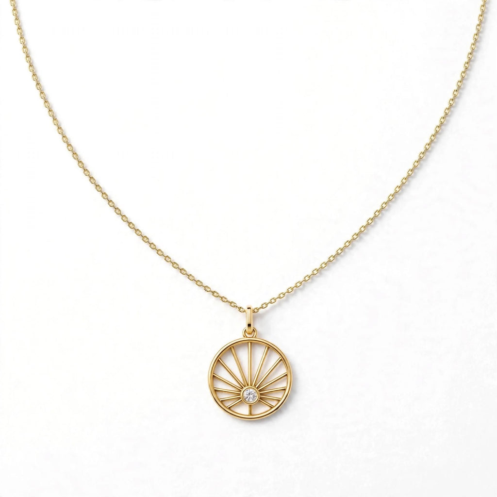 Güneş Madalyon Kolye | Fable Serisi | Altın Kaplama 925 Gümüş | Mihu Jewelry