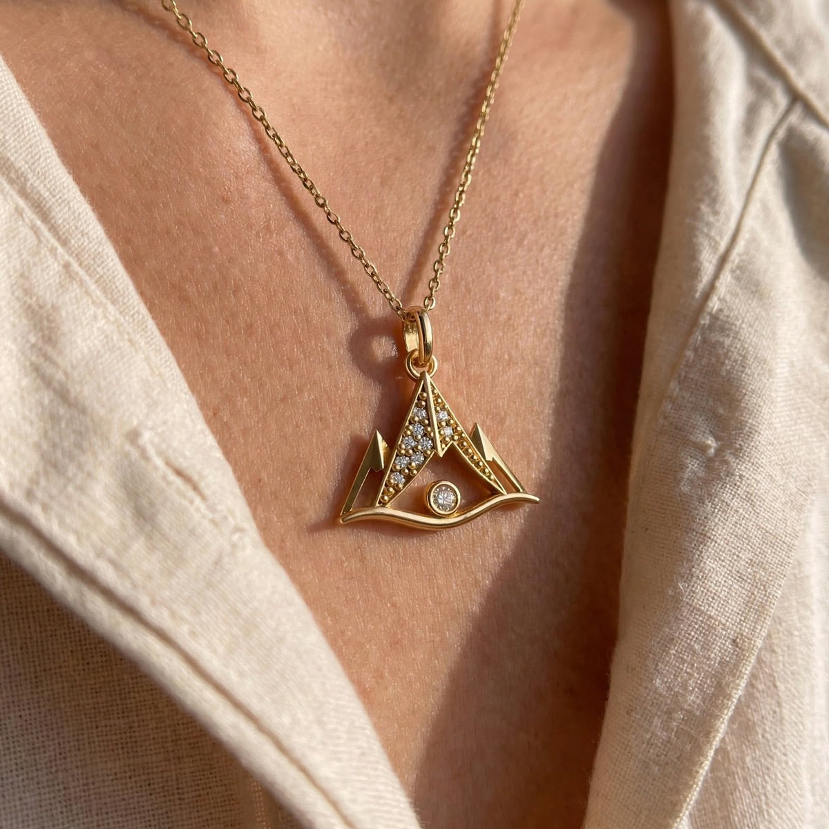 ISTP Dağ Kolye | Altın Kaplama 925 Gümüş | Mihu Jewelry