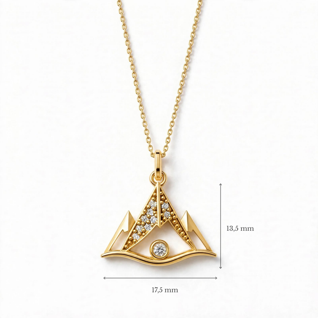 ISTP Dağ Kolye | Altın Kaplama 925 Gümüş | Mihu Jewelry