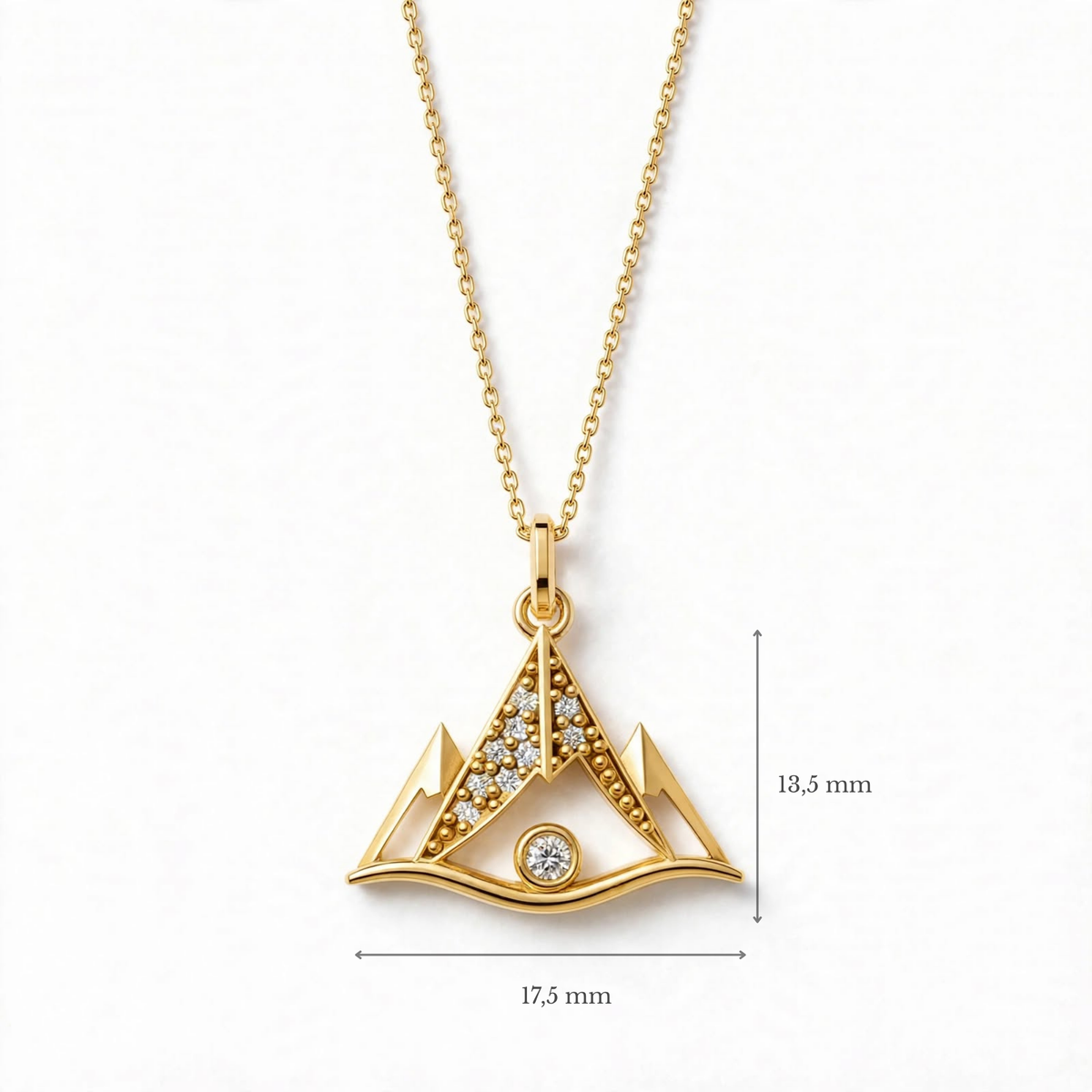 ISTP Dağ Kolye | Altın Kaplama 925 Gümüş | Mihu Jewelry