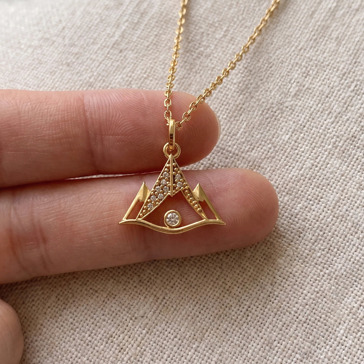 ISTP Dağ Kolye | Altın Kaplama 925 Gümüş | Mihu Jewelry