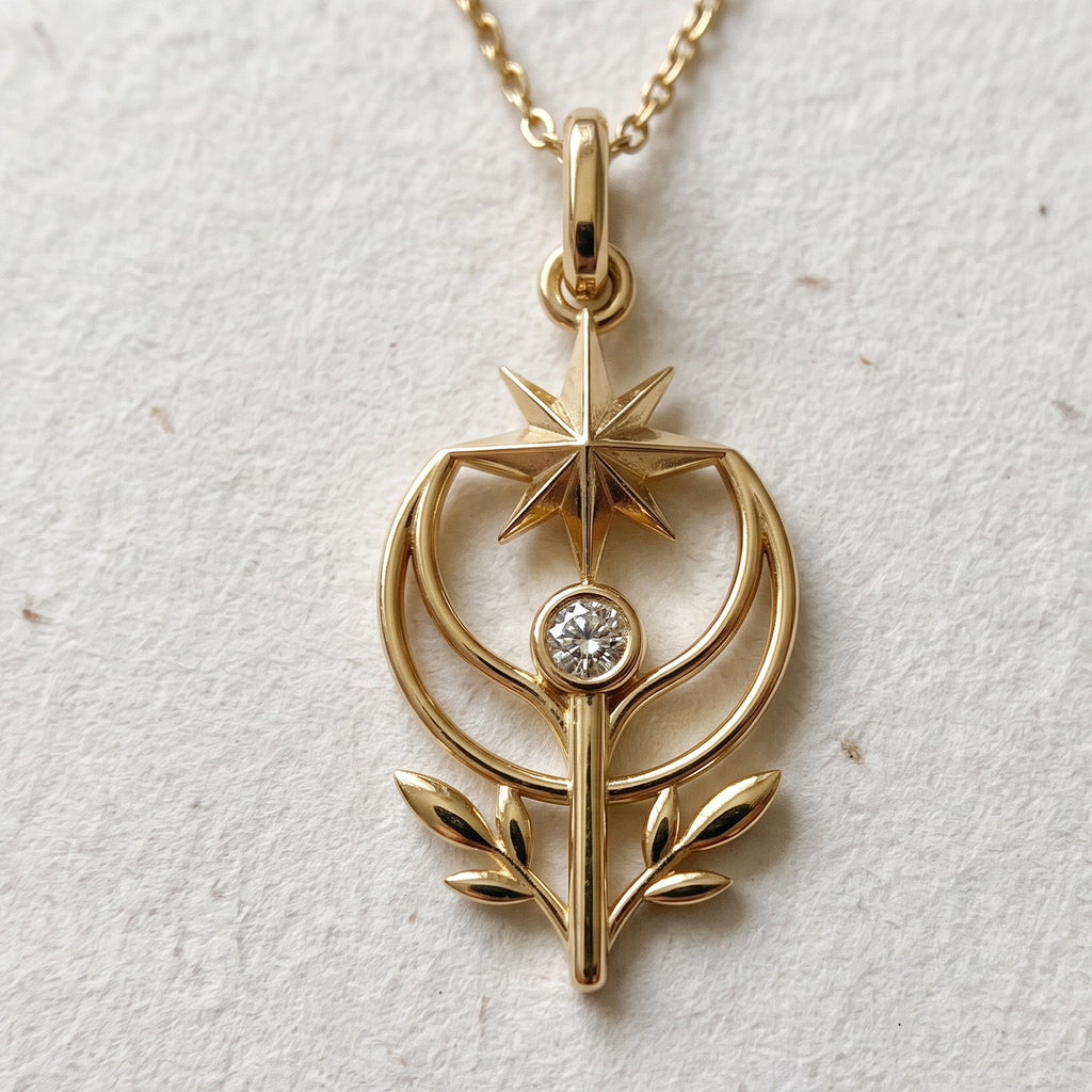 Kuzey Yıldızı Lale Kolye | Fable Serisi | 925 Gümüş | Mihu Jewelry