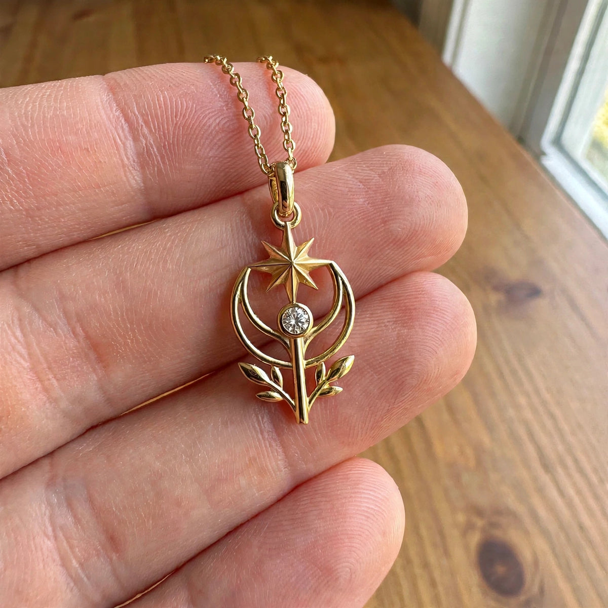 Kuzey Yıldızı Lale Kolye | Fable Serisi | 925 Gümüş | Mihu Jewelry