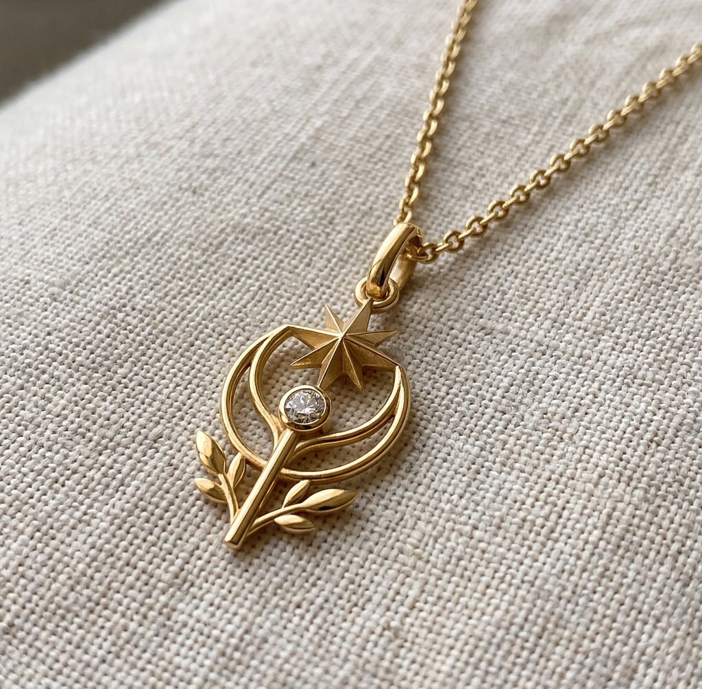 Kuzey Yıldızı Lale Kolye | Fable Serisi | 925 Gümüş | Mihu Jewelry