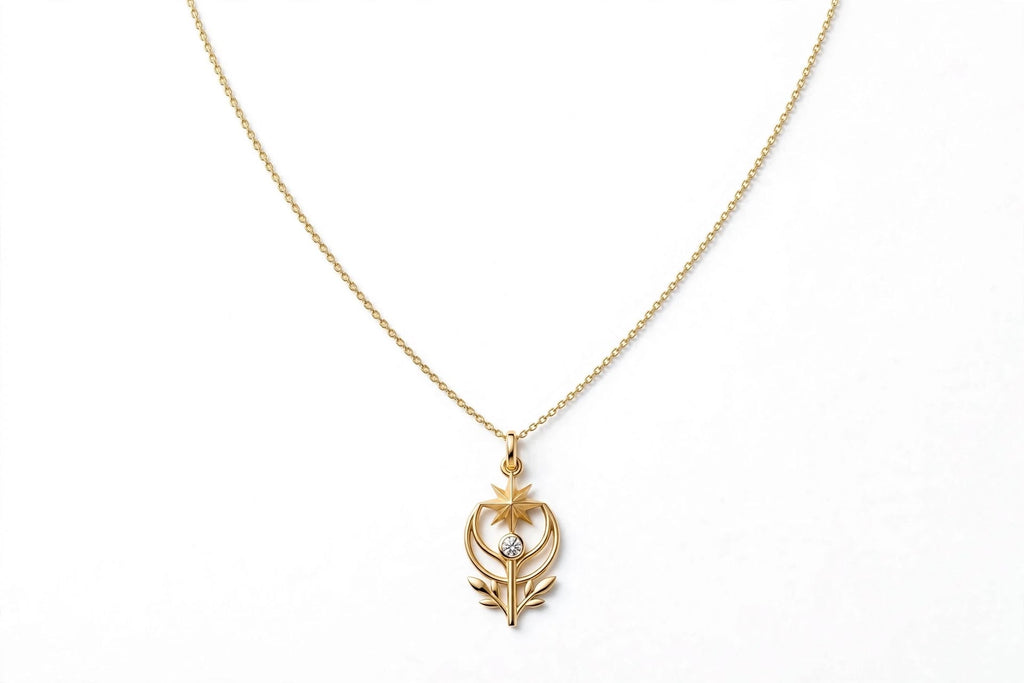 Kuzey Yıldızı Lale Kolye | Fable Serisi | 925 Gümüş | Mihu Jewelry