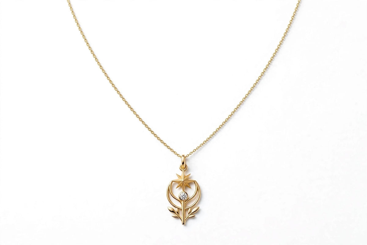 Kuzey Yıldızı Lale Kolye | Fable Serisi | 925 Gümüş | Mihu Jewelry