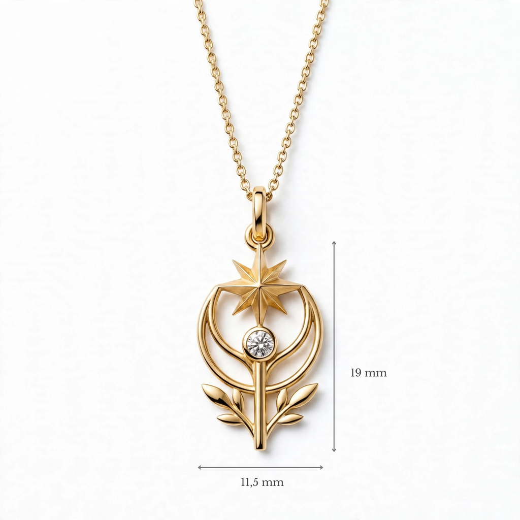 Kuzey Yıldızı Lale Kolye | Fable Serisi | 925 Gümüş | Mihu Jewelry