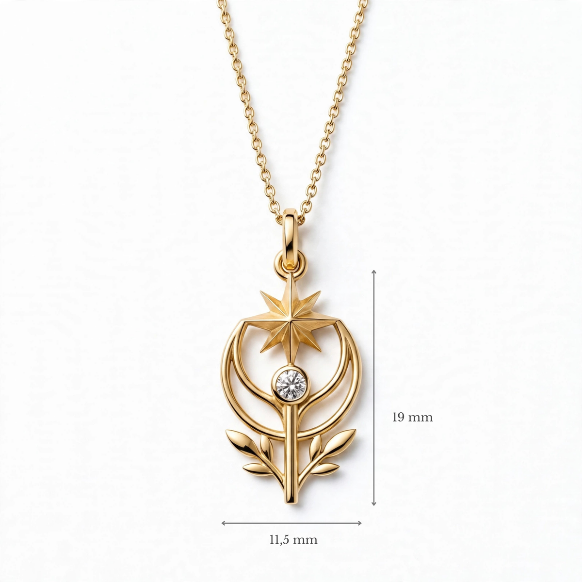Kuzey Yıldızı Lale Kolye | Fable Serisi | 925 Gümüş | Mihu Jewelry