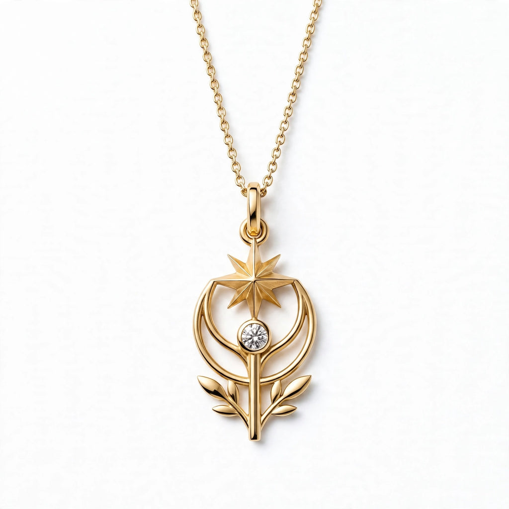 Kuzey Yıldızı Lale Kolye | Fable Serisi | 925 Gümüş | Mihu Jewelry