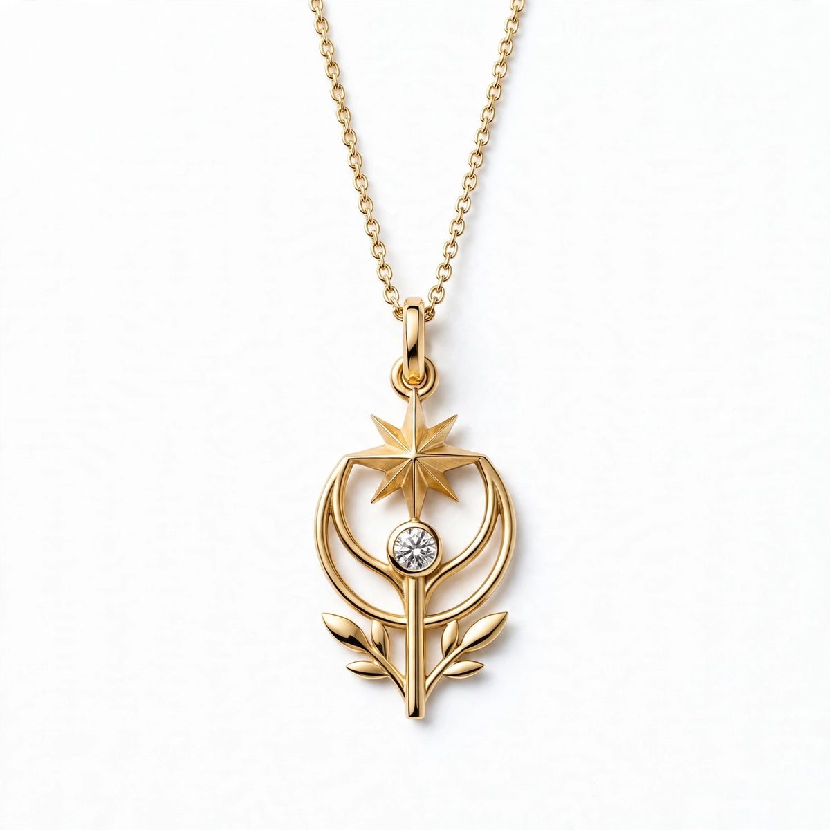 Kuzey Yıldızı Lale Kolye | Fable Serisi | 925 Gümüş | Mihu Jewelry