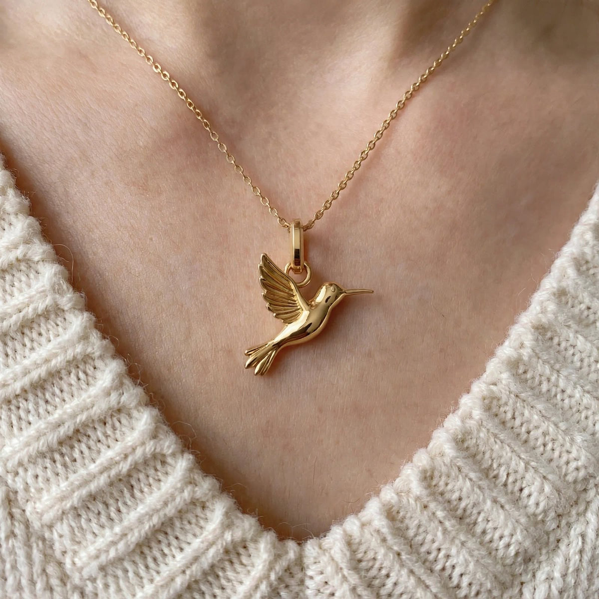 Sinekkuşu Kolye | Fable Serisi | Altın Kaplama 925 Gümüş | Mihu Jewelry