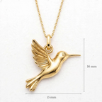 Sinekkuşu Kolye | Fable Serisi | Altın Kaplama 925 Gümüş | Mihu Jewelry
